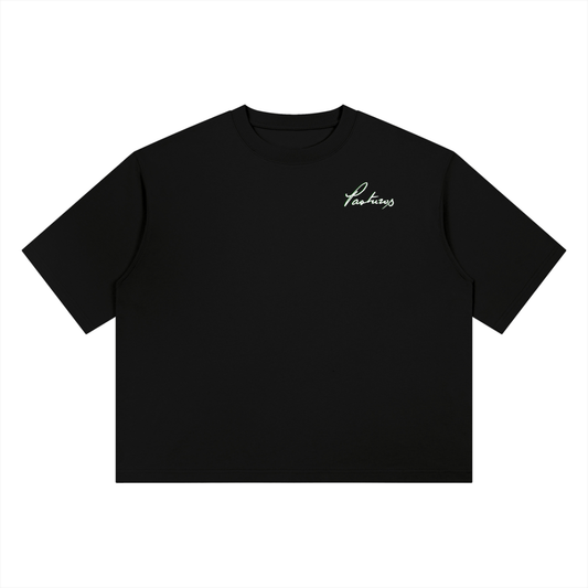 Script Tee Black - Boxy Heavyweight